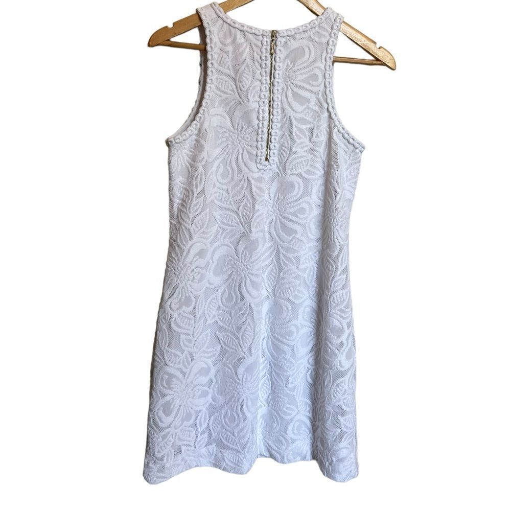 Lilly Pulitzer Marquette Shift Dress Wildflower Stripe Lace Size Small White - Picture 3 of 6